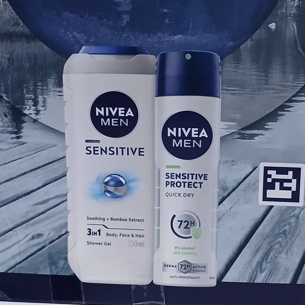 Nivea Men Feel The Calm Sensitive Duo 2-Piece Gift Set Shower Gel & Spray